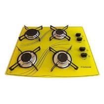 Fogão Cooktop 4Q Vidro Amarelo Safanelli Bivolt