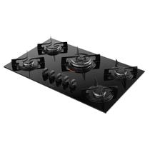 Fogão Cooktop 5 Bocas Atlas U Top com Tripla Chama Bivolt Preto