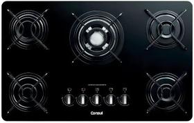 Fogão Cooktop 5 Bocas Consul à Gás Quadrichama e Acendimento Automático Vidro Temperado Bivolt