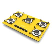 Fogão Cooktop 5 Bocas Ultra Chama Bivolt Chamalux - Amarelo