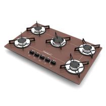 Fogão Cooktop 5 Bocas Ultra Chama Bivolt Chamalux - Marrom