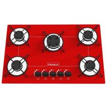 Fogão Cooktop 5 Bocas Ultra Chama Bivolt Chamalux - Vermelho Fogão Cooktop 5 Bocas Ultra Chama Bivolt Chamalux - Vermelho