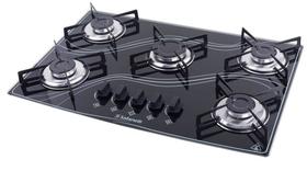 Fogão Cooktop 5q Lines Safanelli 5 Bocas Preto Fcl50