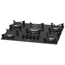 Fogão Cooktop 5Q TC Fit Line Gás Mesa Vidro Preto Fischer
