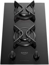 Fogão Cooktop À Gás 2 Bocas Dako Supreme com Mesa de Vidro Preto Bivolt