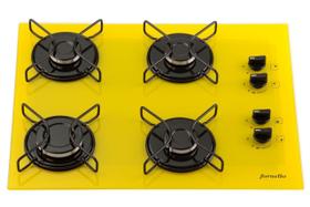Fogão Cooktop a Gás 4 bocas amarelo - acendimento automático