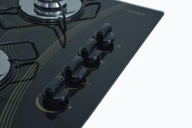 Fogão Cooktop À Gás 4 Bocas ChamaLar MESCLADO Ultra Chama Vidro Bivolt