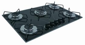 Fogão Cooktop À Gás 4 Bocas ChamaLar PRETO Ultra Chama Vidro Bivolt