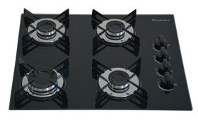 Fogão Cooktop À Gás 4 Bocas ChamaLar Ultra PREMIUM Chama Vidro Bivolt