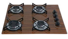 Fogão Cooktop À Gás 4 Bocas CO PREMIUM ChamaLar Ultra Chama Vidro Bivolt