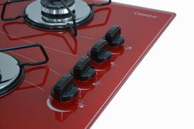 Fogão Cooktop À Gás 4 Bocas CO PREMIUM ChamaLar Ultra Chama Vidro Bivolt