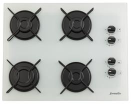Fogão cooktop a gás 4 bocas Fornello Branco - acendimento automático