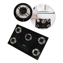 Fogão Cooktop A Gás 5 Bocas Antiderrapante Preto 127/220v