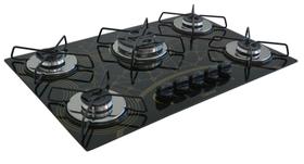 Fogão Cooktop À Gás 5 Bocas Chamalar CO-Tripla Chama Vidro Bivolt