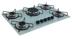 Fogão Cooktop À Gás 5 Bocas Chamalar CO-Tripla Chama Vidro Bivolt