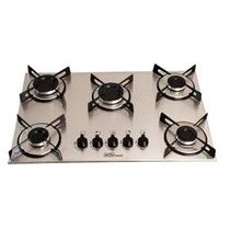 Fogão cooktop a gás 5 bocas inox - D&D Metal