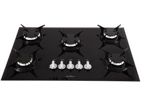 Fogão Cooktop a Gás Britânia BCT5P 5 Bocas Mesa Vidro Temperado Superautomático Bivolt Fogão Cooktop a Gás Britânia BCT5P 5 Bocas Mesa Vidro Temperado Superautomático Bivolt