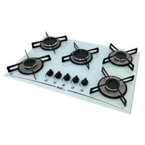 Fogão cooktop a gás D&D 5 bocas Branco Acendimento automático