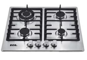 Fogao Cooktop a Gas Premium EOS 4 Bocas em Inox Tripla Chama 3000W