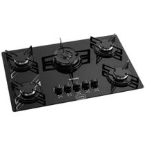 Fogão Cooktop a Gás Realce Atalanta 5 Bocas com Chama Tripla e Acendimento Superautomático Preto