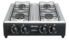 Fogão Cooktop Asiatico A Gás Em Inox 4 Bocas Braslar