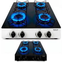 Fogão Cooktop Asiático Vidro 4 Bocas Braslar Fogão Cooktop Asiático Vidro 4 Bocas Braslar