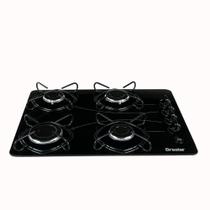 Fogão Cooktop Braslar 4 Bocas Pop Mesa de Vidro Temperado Acendimento Automático Preto Fogão Cooktop Braslar 4 Bocas Pop Mesa de Vidro Temperado Acendimento Automático Preto