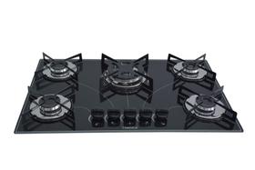 Fogão Cooktop Chamalar Premium 5 Bocas Tripla Chama Preto Bivolt GLP