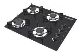 Fogão Cooktop Chamalux 4 Bocas Ultra Chama Preto 127v/220v Trempe de Chapa