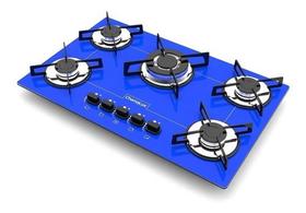 Fogão Cooktop Chamalux 5 Bocas Tripla Chama Azul 110v/220v Trempe de Chapa