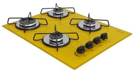 Fogão Cooktop Classic 4 Bocas Ultra Chama Amarelo - Chama Lar