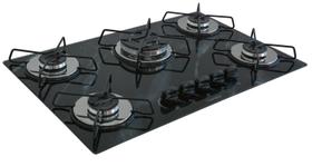 Fogão Cooktop Classic 5 Bocas Tripla Chama Marmorizado Preto