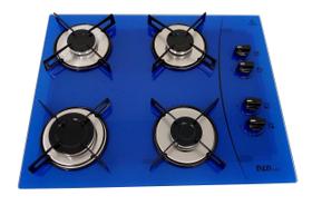 Fogão cooktop D&D 4 bocas Azul a gás - D&D METAL