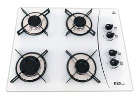 Fogão cooktop D&D 4 bocas Branco a gás - D&D METAL