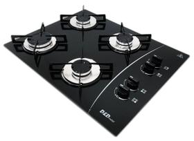 Fogão cooktop D&D 4 bocas Preto a gás - D&D METAL