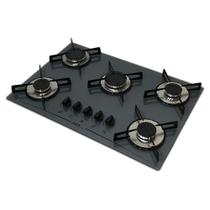 Fogão cooktop D&D a gás 5 bocas prata - D&D Metal