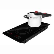 Fogão Cooktop De Indução 2 Bocas Elétrico Eci02ep 220V E Panela De Pressão Inox Solar 6L - Eos
