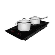 Fogão Cooktop De Indução 2 Bocas Elétrico Eci02ep 220V E Panelas Solar Ø 20cm Pit5 E Ø 16cm Pit7 - Eos