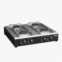 Fogão Cooktop de Mesa 4 Bocas Gás Portátil Braslar Inox Preto e Branco Fogão Cooktop de Mesa 4 Bocas Gás Portátil Braslar Inox Preto e Branco