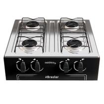 Fogão Cooktop de Mesa Portátil a Gás 4 Bocas Braslar Asiático Junior