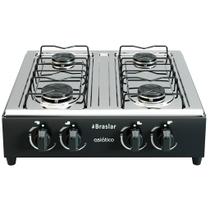 Fogão Cooktop De Mesa Portátil A Gás 4 Bocas Braslar