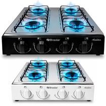 Fogão Cooktop De Mesa Portátil A Gás 4 Bocas Braslar