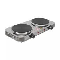 Fogão Cooktop Elétrica Prateado Inox 2 Bocas Chapa 110/127 V