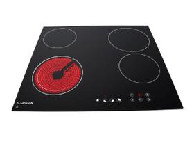 Fogão Cooktop Elétrico 4 Bocas Touch Vitrocerâmica 220V Safanelli