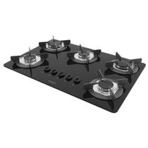 Fogão Cooktop Elétrico 5 Bocas Inox Mesa Em Vidro Safe Fogatti