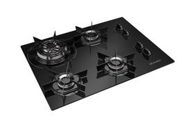 Fogão Cooktop Elétrico Bivolt 4 Bocas Tripla Chama MCG4BC Grade em Aço Mesa de Vidro Mueller