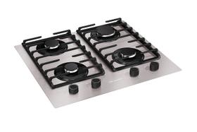 Fogão Cooktop Elétrico Bivolt 4 Bocas Ultra Chama MCG4BL Grade Dupla Mesa de Alumínio Mueller
