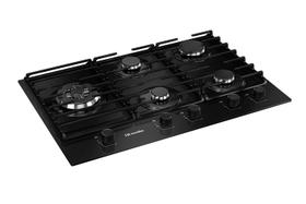 Fogão Cooktop Elétrico Bivolt 5Bocas Tripla Chama MCG5BM Grade Dupla Mesa de Vidro Mueller