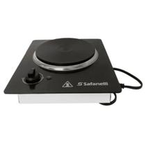 Fogão Cooktop Elétrico Embutir Gourmet 1 Placa 127v Mesa Aço Preta Safanelli