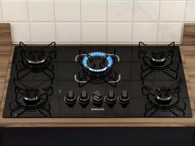 Fogão Cooktop Essencial Com 5 Bocas Vidro Temperado Itatiaia Preto